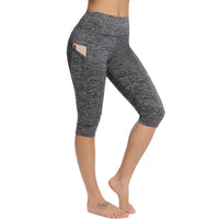 3/4 Yoga Pants Casual Women Calf-length Pants Sport Capri Pant Women Fitness Yoga leggings High Waist Gym Black Leggins Natalia Home Fashion   Light-Grey-L Natalia Home Fashion