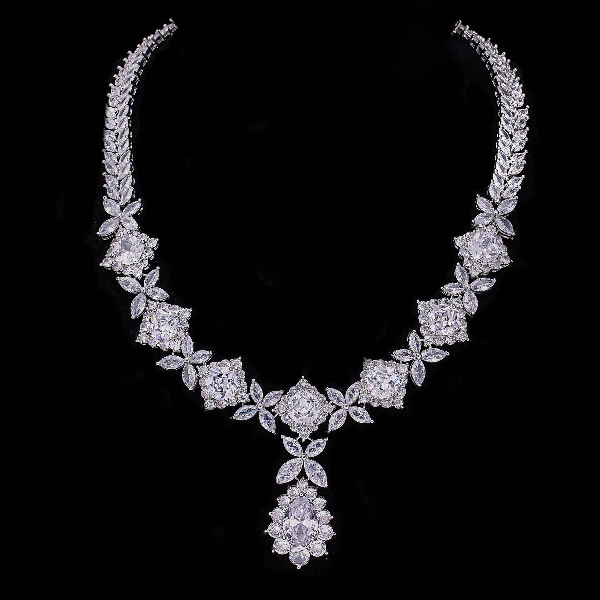 4-piece cubic zirconia bridal jewelry set, crystal wedding jewelry set Natalia Home Fashion    Natalia Home Fashion