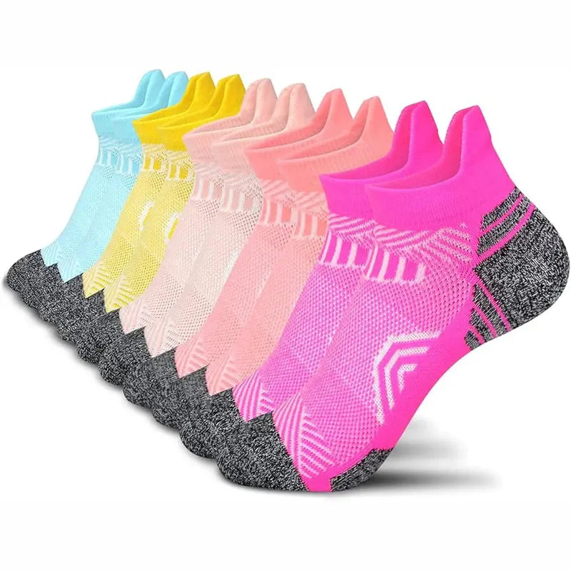 5 Pairs Performance Athletic Ankle Socks for Women Ankle Support Low Cut Soft Tab Marathon Running Compression Socks Natalia Home Fashion    Natalia Home Fashion