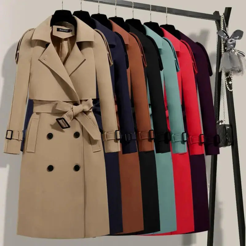 Autumn winter trench-coat Turn Down Collar black oversize Overcoat Long Sleeve plus size fashion women Trench Coats My Store