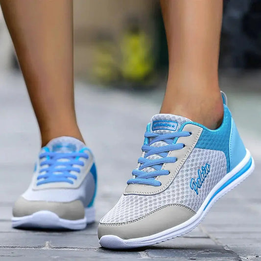 Breathable Sneakers For Women Fashion Solid Color Soft Women Sneakers Mesh Fabric Lace Up Woman Shoes Female Footwear Natalia Home Fashion   GMoon-42 Natalia Home Fashion