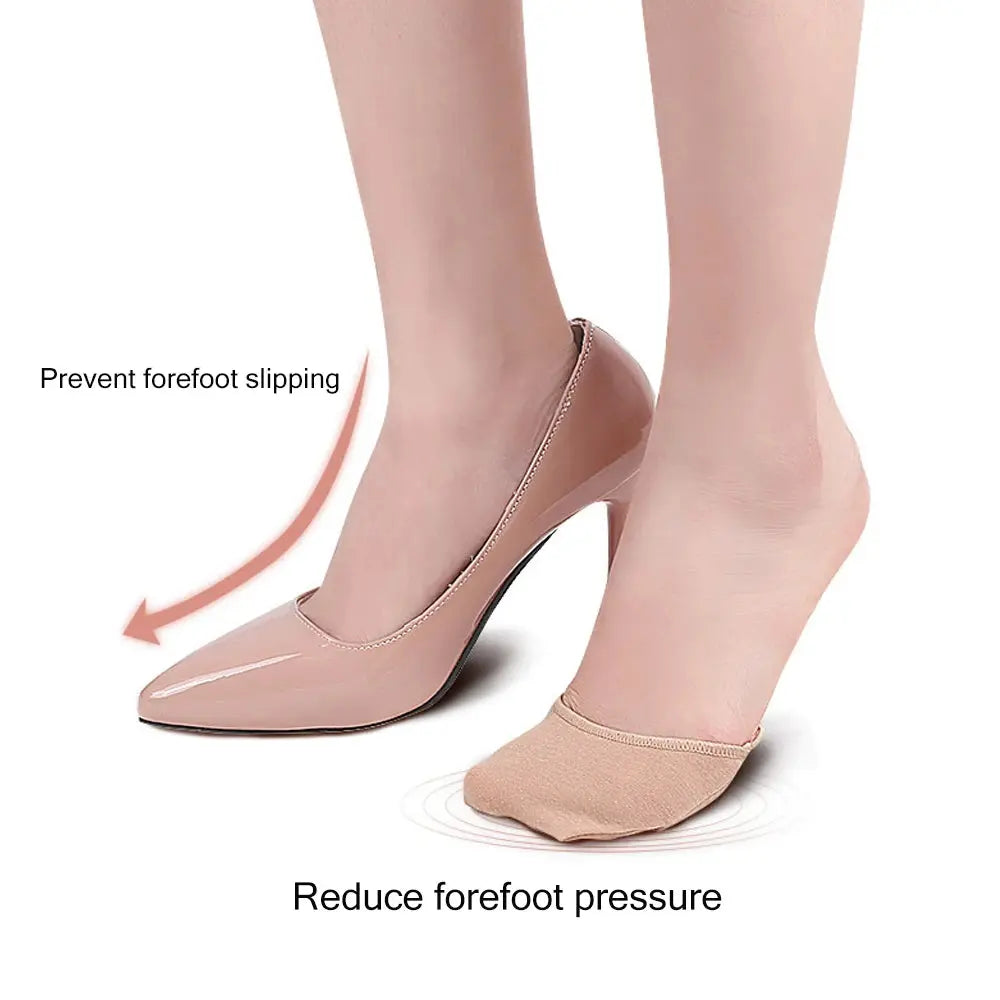 Breathable Women's Invisible Toe Cover with Padding Toe Topper Liner Socks Non-Skid Bottom for High Heels Cushions Natalia Home Fashion    Natalia Home Fashion