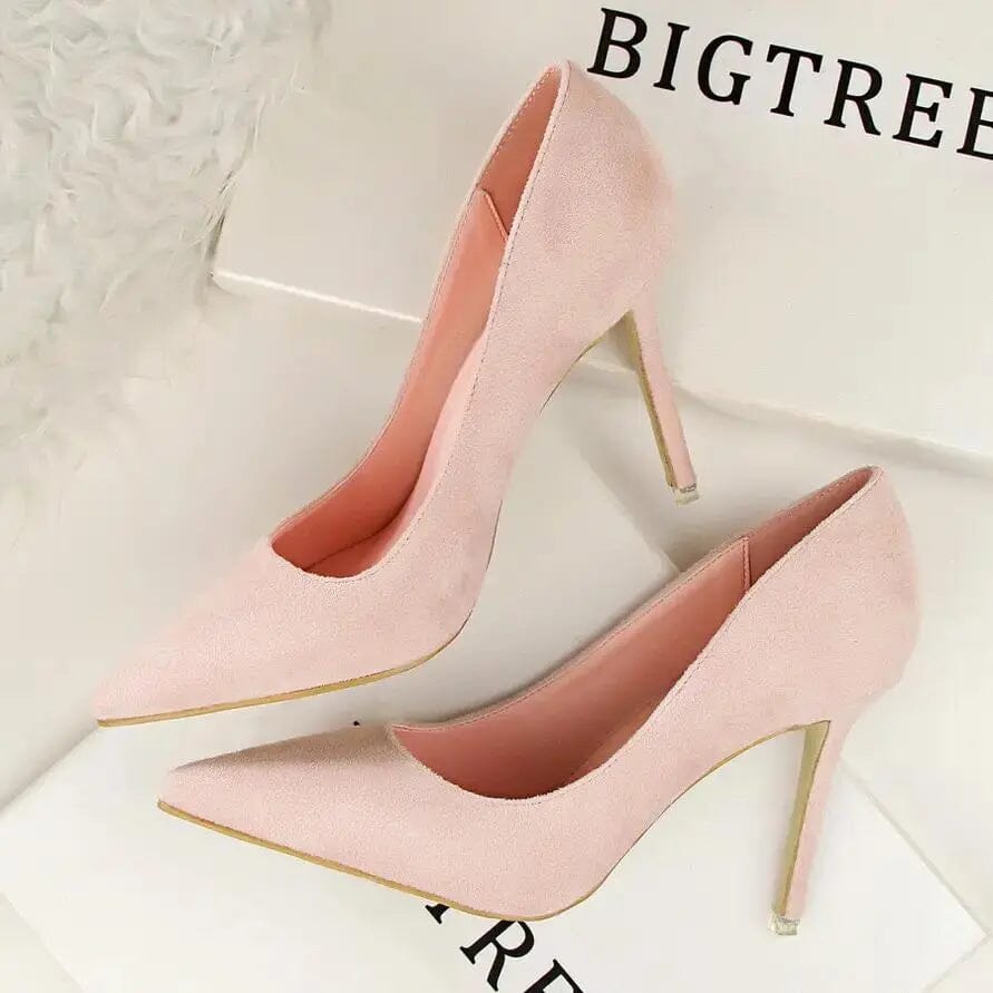 Classic Women Pumps Elegant Party Shoes Solid Suede Fined High Heels 9m Office Shoes Ladies Pumps My Store