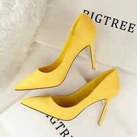 Classic Women Pumps Elegant Party Shoes Solid Suede Fined High Heels 9m Office Shoes Ladies Pumps My Store