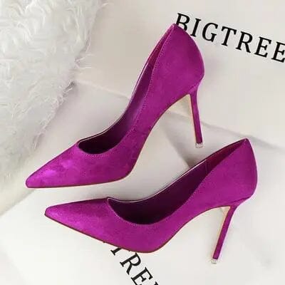 Classic Women Pumps Elegant Party Shoes Solid Suede Fined High Heels 9m Office Shoes Ladies Pumps My Store