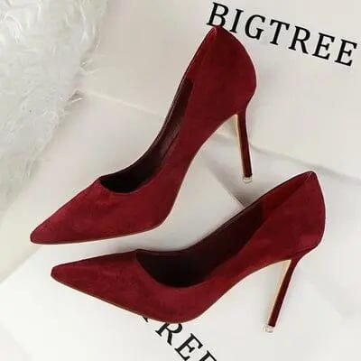 Classic Women Pumps Elegant Party Shoes Solid Suede Fined High Heels 9m Office Shoes Ladies Pumps My Store