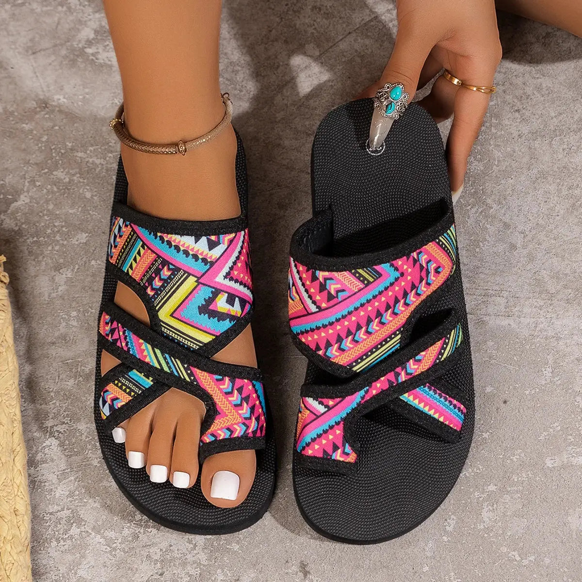 Clip Toe Sandals Solid Color Fish Mouth Comfort Casual Peep Toe Slippers Slip On Holiday Vacation / Every Day Outdoors Beach Slippers Natalia Home Fashion   MULTI-43 Natalia Home Fashion