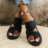 Clip Toe Sandals Solid Color Fish Mouth Comfort Casual Peep Toe Slippers Slip On Holiday Vacation / Every Day Outdoors Beach Slippers Natalia Home Fashion   black-43 Natalia Home Fashion