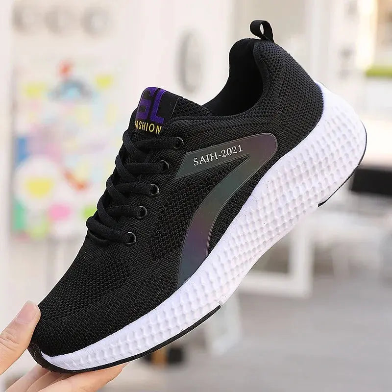 Fashion Reflective Design Athletics Running Shoes Women Breathable Soft Casual Sneakers Ladies Non-slip Comfortable Jogging Shoes Natalia Home Fashion    Natalia Home Fashion