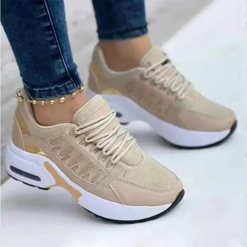 Fashion Woman Vulcanize Platform Casual Sneakers Women Flats Mesh Breathable Running Walking Shoes Chunky Sports Shoe Natalia Home Fashion    Natalia Home Fashion