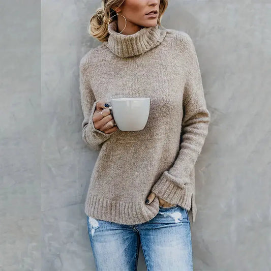 Female Knitwear Solid Color Long Sleeve Tops Knitted Women Sweater My Store