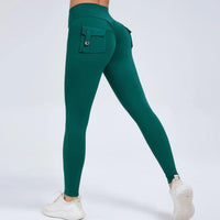 Fitness Leggings Women Yoga Pants Pocket High Waist Push Up Sport Leggings Women Super Stretchy Gym Workout Tights Running Pants Natalia Home Fashion   Lake-Green-M Natalia Home Fashion