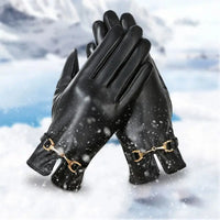 Full Finger PU Leather Gloves Windproof Waterproof Driving Gloves Thicken Winter Warm Touch Screen Gloves Outdoor Sports Natalia Home Fashion    Natalia Home Fashion