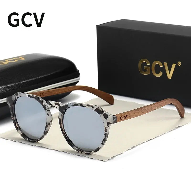 GCV Brand Advanced Walnut Wood Hawksbill Leopard Grain Frames Ultralight Sunglasses Men Women Female Polarized  Delicate Fashion Natalia Home Fashion   Polarized-HAWKSBILL-Sliver-CHINA Natalia Home Fashion