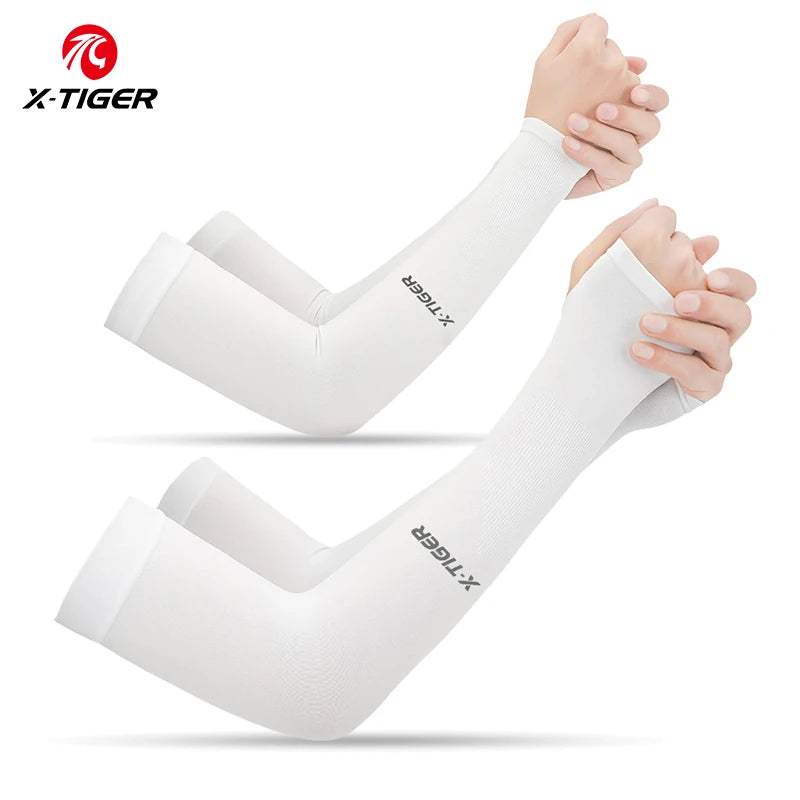 Cycling Arm Sleeves Ice Fabric  Anti-UV Sunscreen Running Cycling Sleeve Outdoor Sport Cycling Arm Warmers Men Women