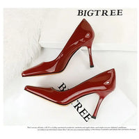 Shoes Square Toe Women  Patent Leather High Heels stiletto shoes Career Office Shoes Sexy Party Shoes Women My Store Heels   Natalia Home Fashion