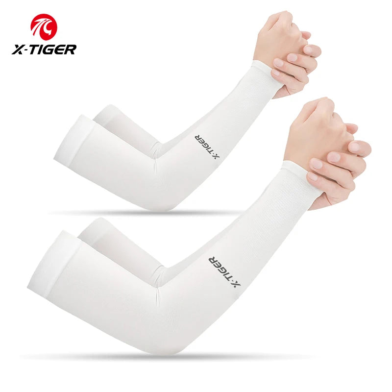 Cycling Arm Sleeves Ice Fabric  Anti-UV Sunscreen Running Cycling Sleeve Outdoor Sport Cycling Arm Warmers Men Women