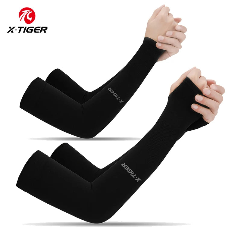 Cycling Arm Sleeves Ice Fabric  Anti-UV Sunscreen Running Cycling Sleeve Outdoor Sport Cycling Arm Warmers Men Women