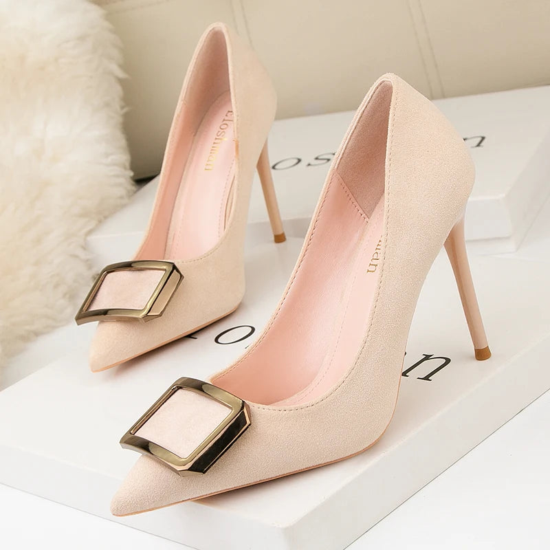 Women's High Heels Pumps Sexy Party Office Ladies Brand Luxury Designers Woman Thin Heels Pointed Toe Fashion Ladies Shoes