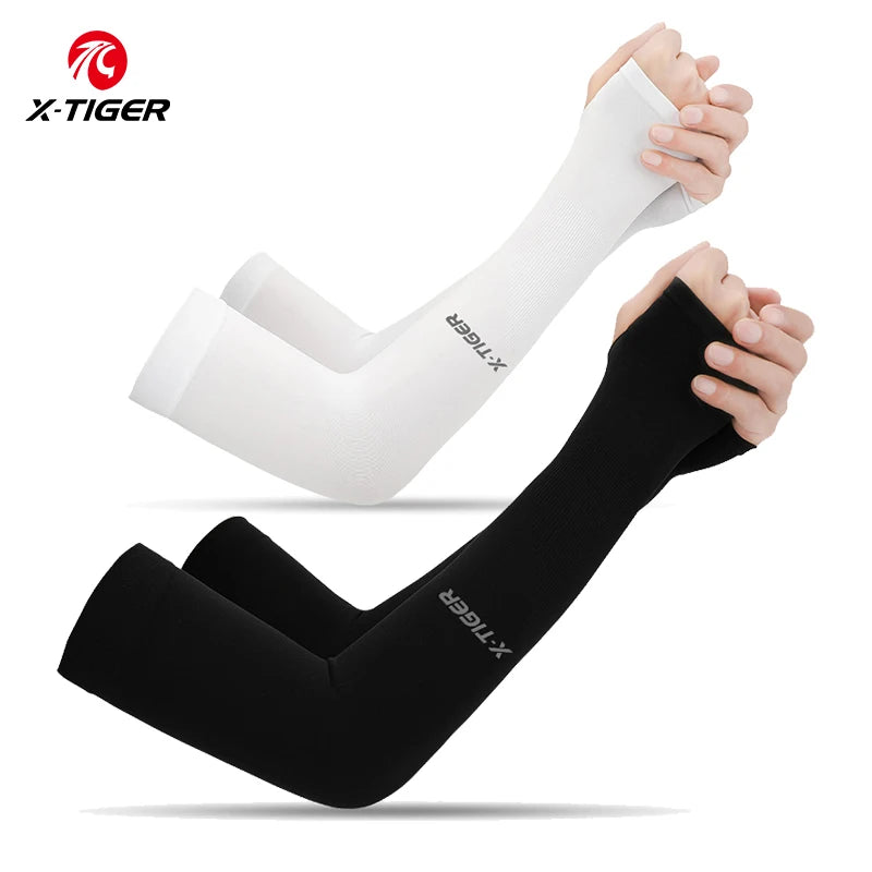 Cycling Arm Sleeves Ice Fabric  Anti-UV Sunscreen Running Cycling Sleeve Outdoor Sport Cycling Arm Warmers Men Women