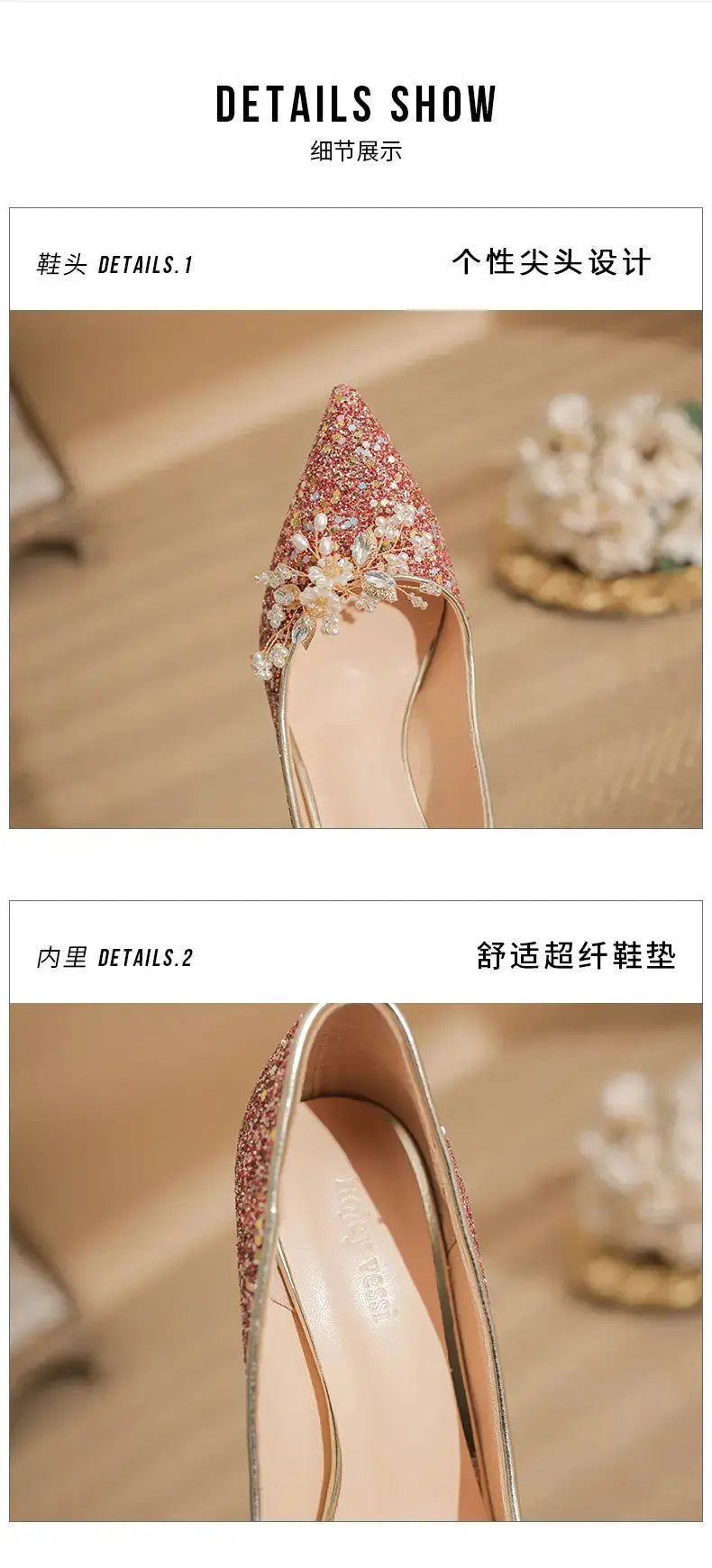 High Quality Custom Ladies Wedding Party Shoes Luxury Rhinestone Pointed Women's Shoes Bow Decorative Red High Heels My Store