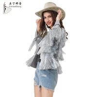 Jacket Women Coat  Club Coat Long Sleeve Trendy Fashion Sequins Tassel  Jacket  festival open front  carnival Natalia Home Fashion    Natalia Home Fashion