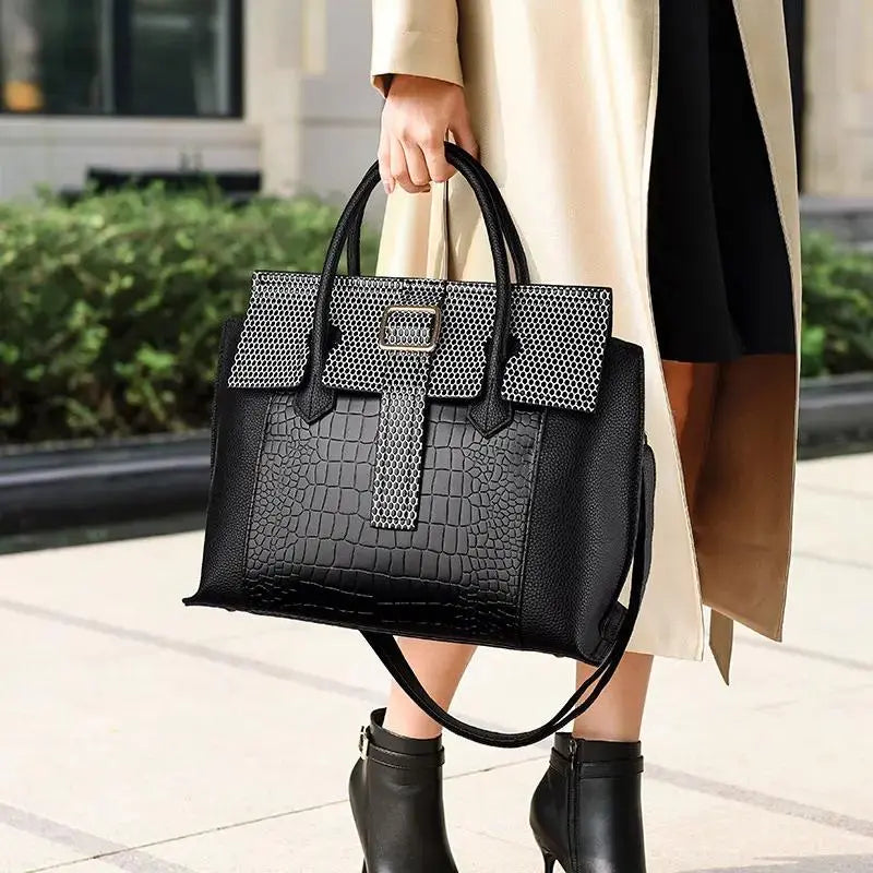 Leather Women Tote Bag Luxury Handbags Crocodile Pattern Women Bags Designer Brand Shoulder Messenger Bag My Store