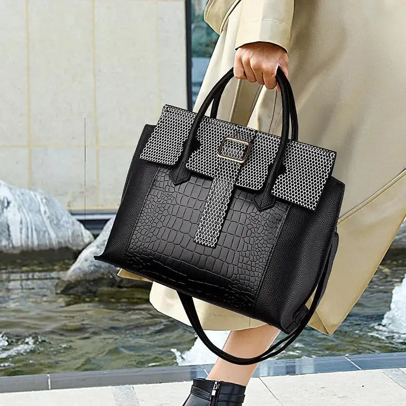 Leather Women Tote Bag Luxury Handbags Crocodile Pattern Women Bags Designer Brand Shoulder Messenger Bag My Store