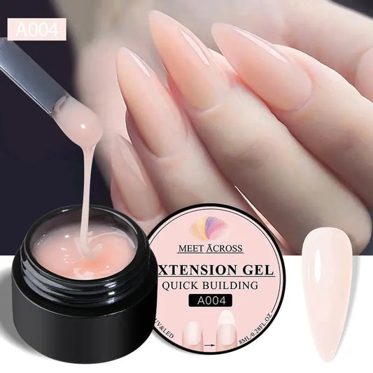 MEET ACROSS 8ML Quick Extension Nail Gel Nude Milk White Gel Nail Polish UV Semi Permanent Nails Art For Manicure Tools Natalia Home Fashion    Natalia Home Fashion