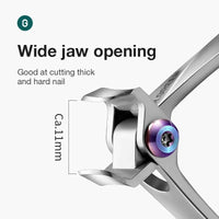 Nail Clippers Wide Jaw Opening Stainless Steel Toe Fingernail Clipper Thick Hard Toenail Cutter Manicure Scissors tools Natalia Home Fashion    Natalia Home Fashion