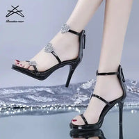 New design women bling rhinestone high heel party dress shoes lady summer high heel sandals My Store