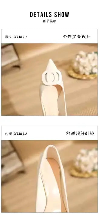 Pointed Toe Sequins Fine Heeled High Heels Elegant Sexy Ladies Sandals Wedding Shoes Banquet Shoes Women's My Store