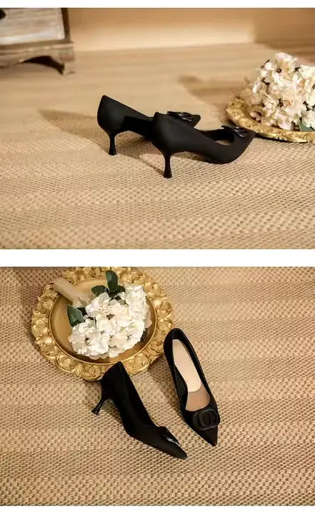 Pointed Toe Sequins Fine Heeled High Heels Elegant Sexy Ladies Sandals Wedding Shoes Banquet Shoes Women's My Store