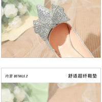 Pointed Toe Sequins Fine Heeled High Heels Elegant Sexy Ladies Sandals Wedding Shoes Banquet Shoes Women's Shoes My Store