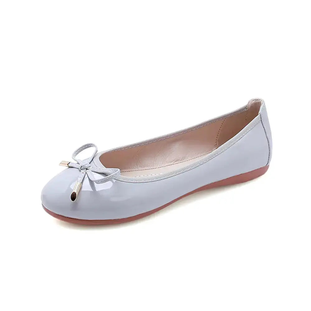 Roll up Ballerina Lady Custom Summer New Arrival ladies Pu Leather Solid Color Flat Shoes My Store