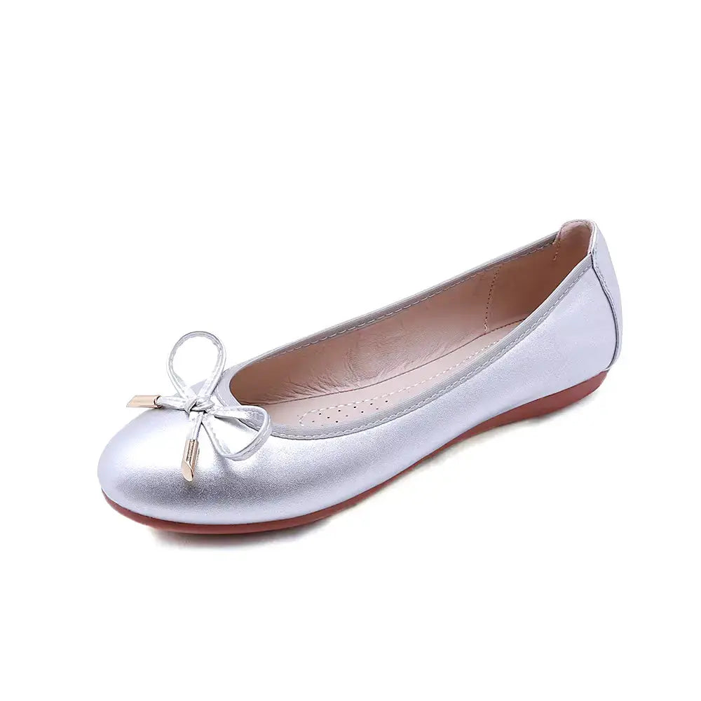 Roll up Ballerina Lady Custom Summer New Arrival ladies Pu Leather Solid Color Flat Shoes My Store