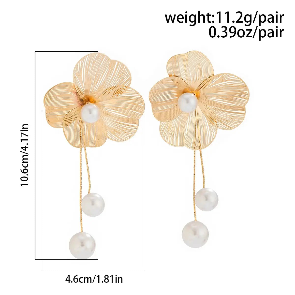 Romantic Flower Petal Long Tassel Drop Earrings for Women 2024 Trend Imitation Pearl Hanging Piercing Earrings Wed Jewelry Gift Natalia Home Fashion    Natalia Home Fashion