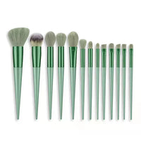 13Pcs Soft Fluffy Makeup Brushes Set for Cosmetics Foundation Blush Powder Eyeshadow Kabuki Blending Makeup Brush Beauty Tool Natalia Home Fashion   Green-with-bag Natalia Home Fashion