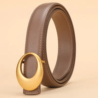 Women's Genuine Leather Belt 2023 New Fashion Women's Belt Trendy Korean Edition Popular Cowhide Trendy Belt Natalia Home Fashion   100cm-Khaki-CHINA Natalia Home Fashion