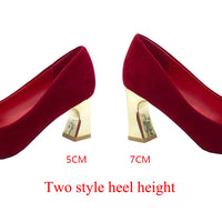 Rimocy Elegant Ladies Red Silk Wedding Bride Shoes Pearl Bowknot Pointed Toe Pumps Women Sexy Party Dress High Heels Shoes Woman