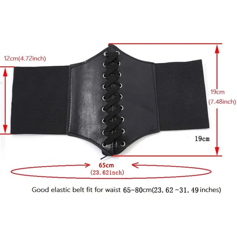 Fashion Corset Wide Belts Faux Leather Slimming Body Shaping Girdle Belt for Women Elastic Tight High Waist for Daily Wear Natalia Home Fashion    Natalia Home Fashion