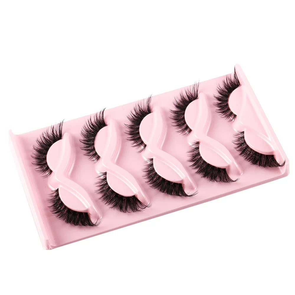 5 Pairs Cat Eye Lashes Faux Mink Eyelashes Natural long Manga Lashes Winged End Eye Elongated Eyelashes Fake Lashes Makeup Natalia Home Fashion    Natalia Home Fashion