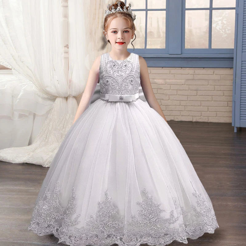 RobePrincess Dress Flower Girl Wedding Dress Fashionable Party Dress Lace Mesh Elegant Girls' Clothing