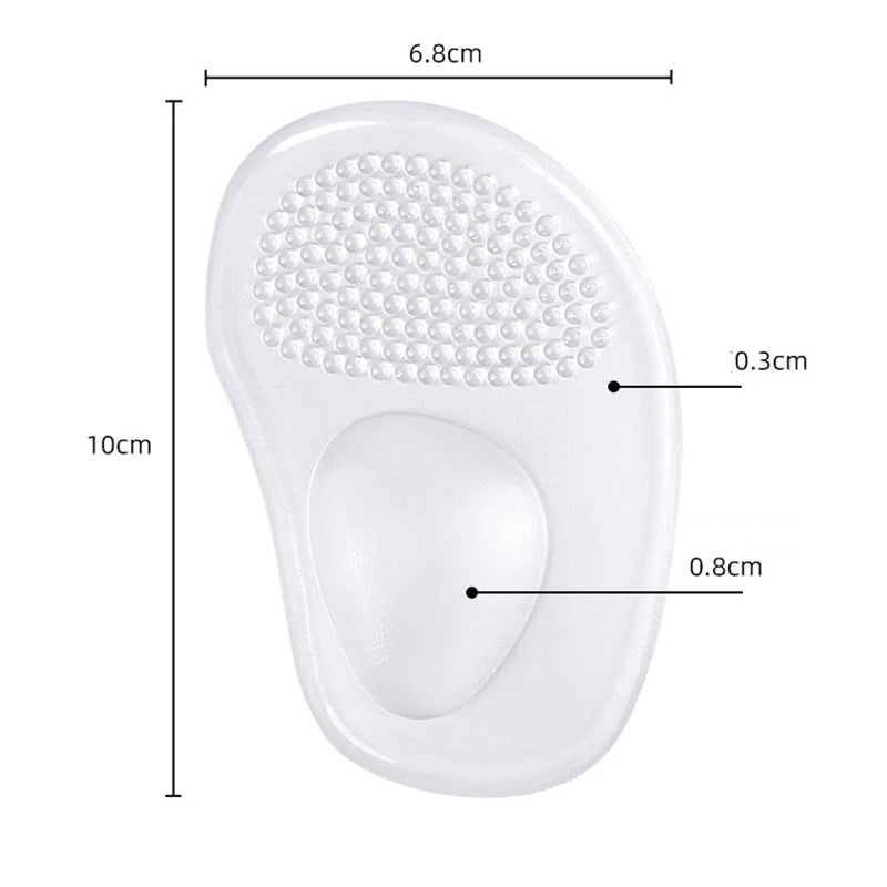 Shoe Pads Forefoot Cushion Silicone Massage Non Slip High Heels Insole Cushions Foot Cushions Pads for Feet Pain Relief