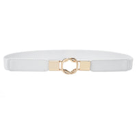 Women Skinny Stretchy Waist Belt for Dress Ladies Elastic Thin Belt Plus Size Natalia Home Fashion   75cm-Waist-75-100cm-Wide-3cm-2-White Natalia Home Fashion