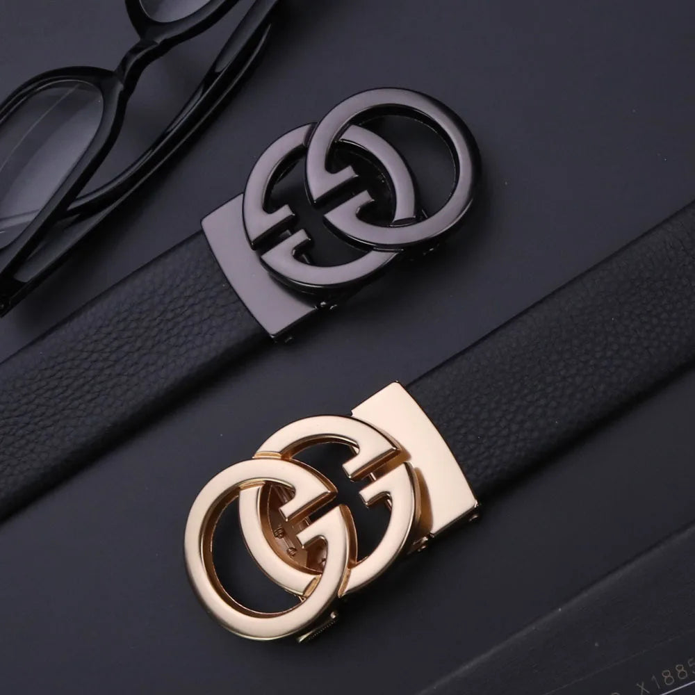 Business Men Belts Luxury Brand Famous Genuine Leather Male Belts for Women High Quality Designers Double G Buckle jeans Strap Natalia Home Fashion    Natalia Home Fashion