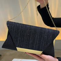 Glitter Clutch Shiny Evening Bags For Women Formal Bridal Wedding Clutch Purse Prom Cocktail Party Rose Gold Envelope Chain Bag