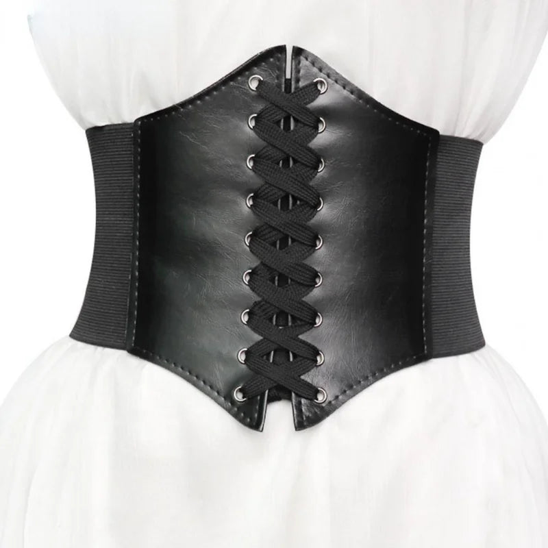 Fashion Corset Wide Belts Faux Leather Slimming Body Shaping Girdle Belt for Women Elastic Tight High Waist for Daily Wear Natalia Home Fashion    Natalia Home Fashion