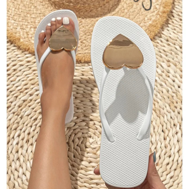 House Slipper Women Heart Love Cloud Sandals Summer Flip Flops Beach Slides Casual Home Shoes Platform Bathroom Flat Female