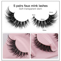 5 Pairs Cat Eye Lashes Faux Mink Eyelashes Natural long Manga Lashes Winged End Eye Elongated Eyelashes Fake Lashes Makeup Natalia Home Fashion    Natalia Home Fashion